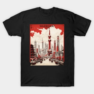 Shanghai China Vintage Poster Tourism T-Shirt